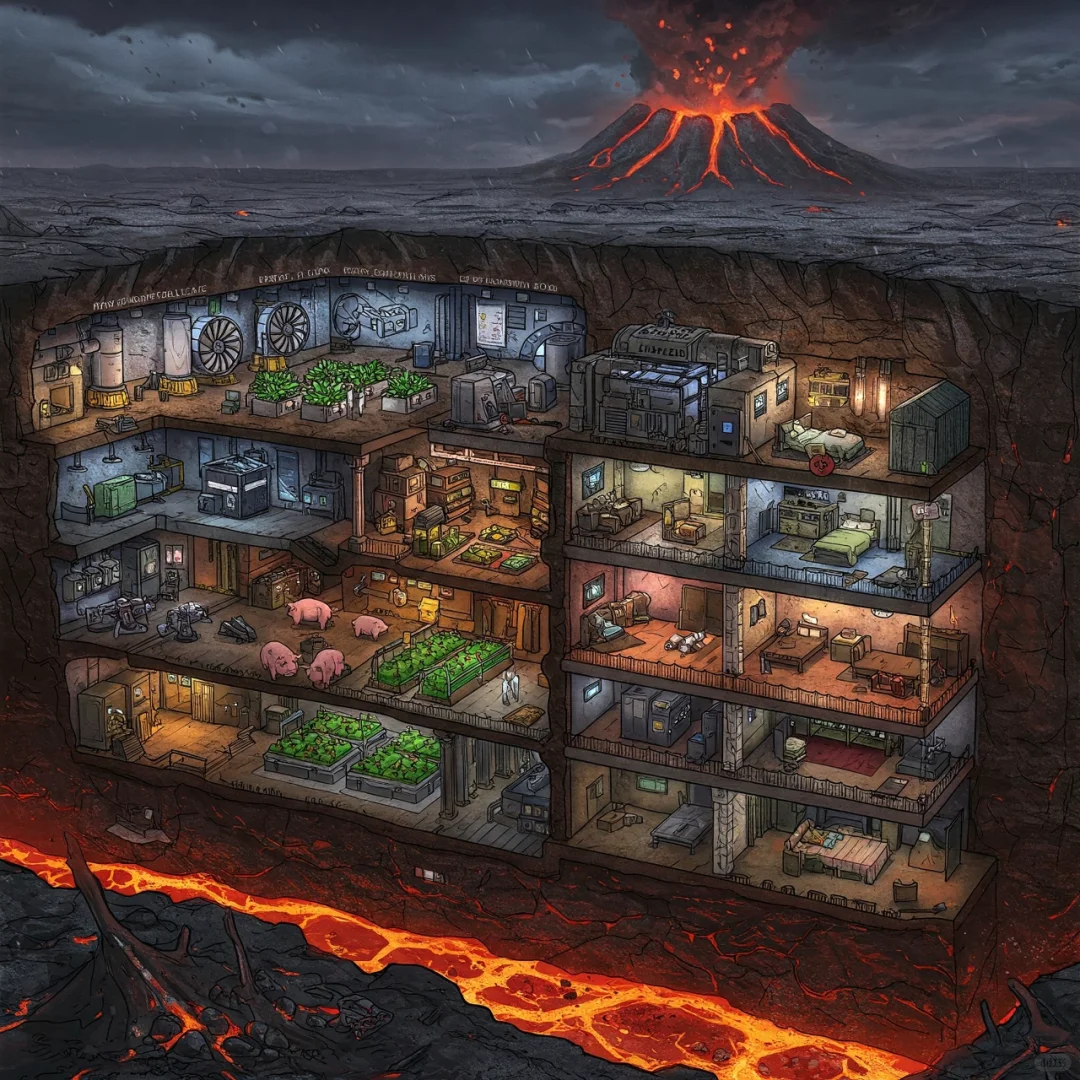 可以养猪种菜的末日地下堡垒