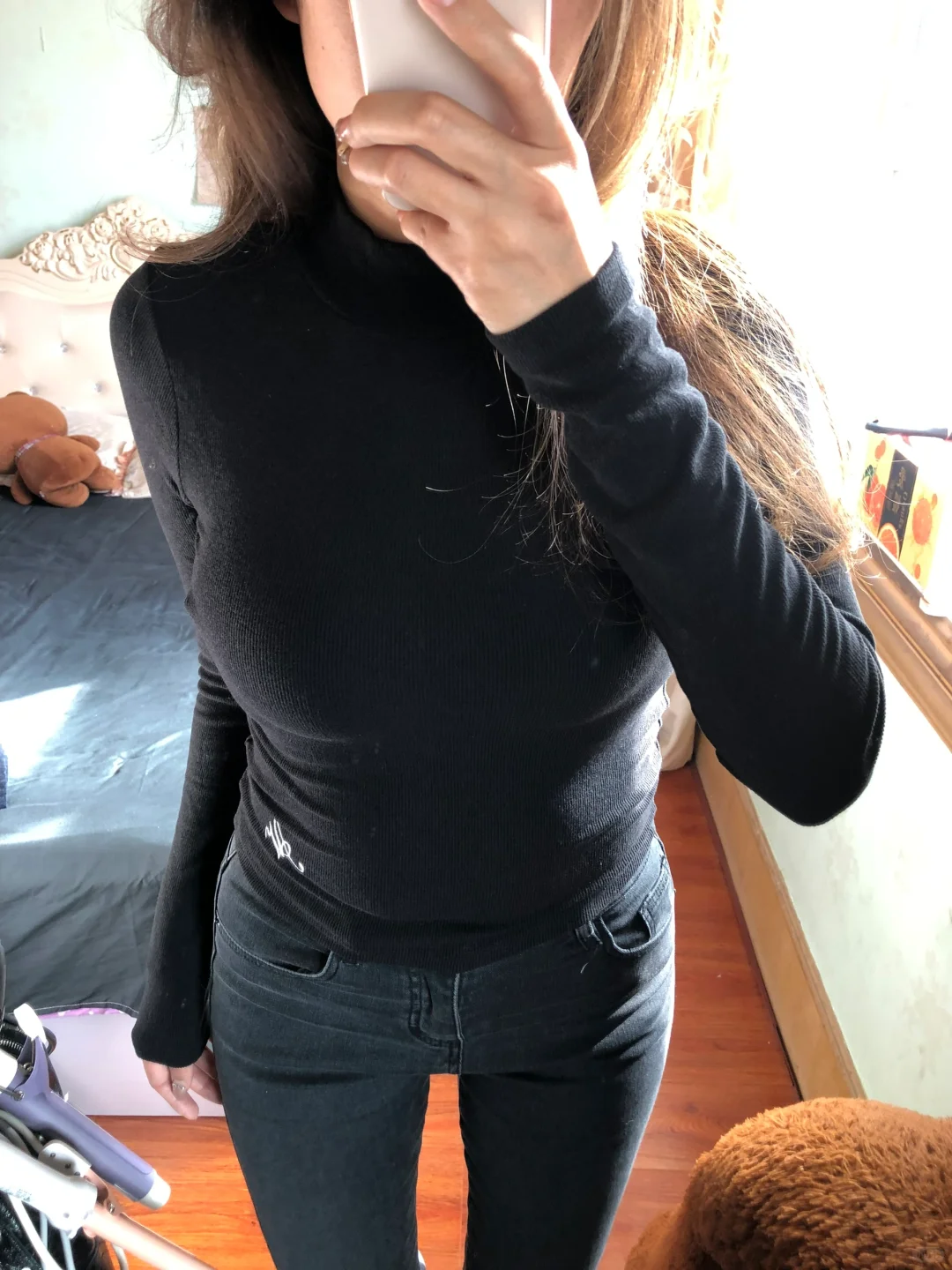 春季辣妹半高领上衣穿搭分享