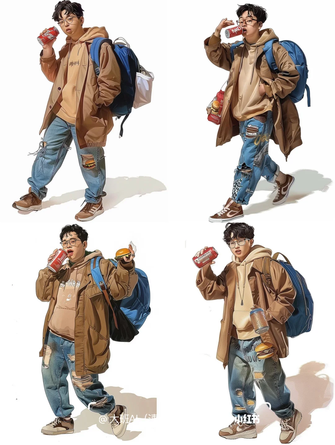 速写素材分享——喝可乐?