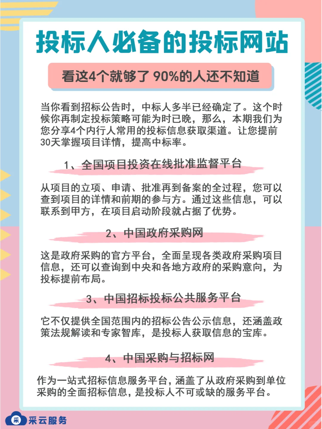 投标人必备的招投标网站,看这4个就够了。