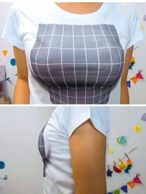 日本卖爆了的视觉丰胸T恤！小A从此变大D！