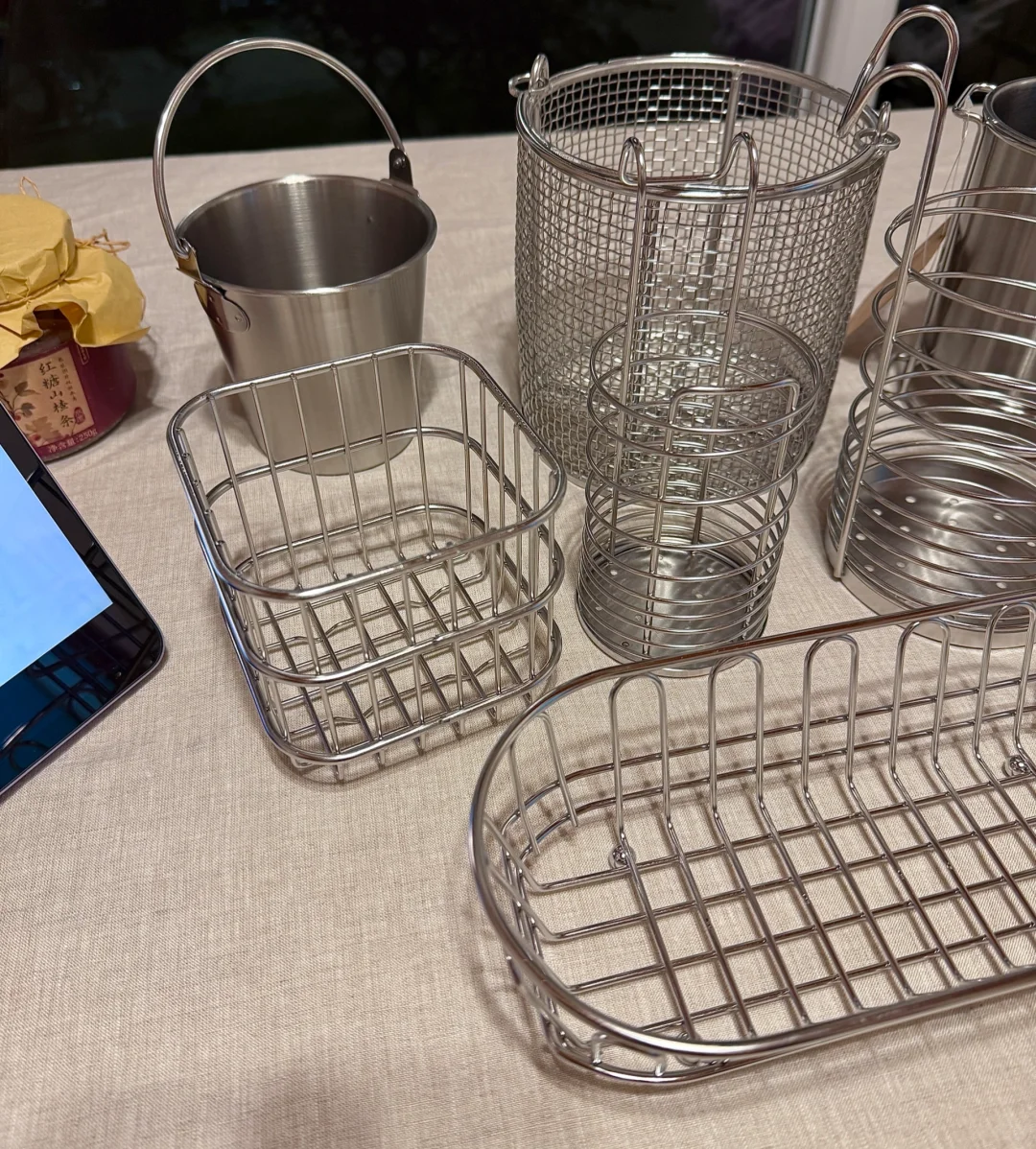 从6家店买了不锈钢沥水收纳篮? 筷叉勺用