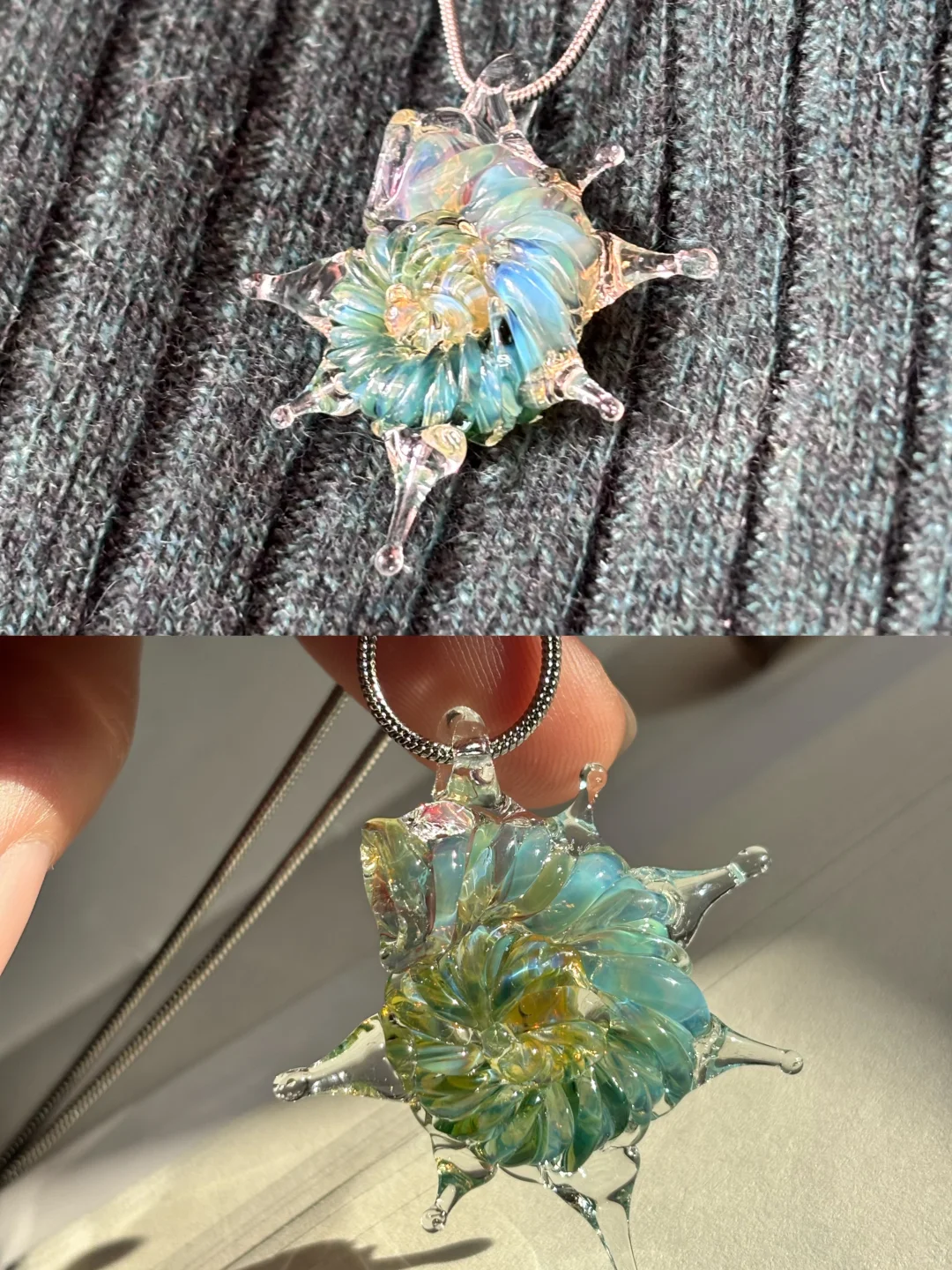 绿毛衣绿海螺绝配啊！！