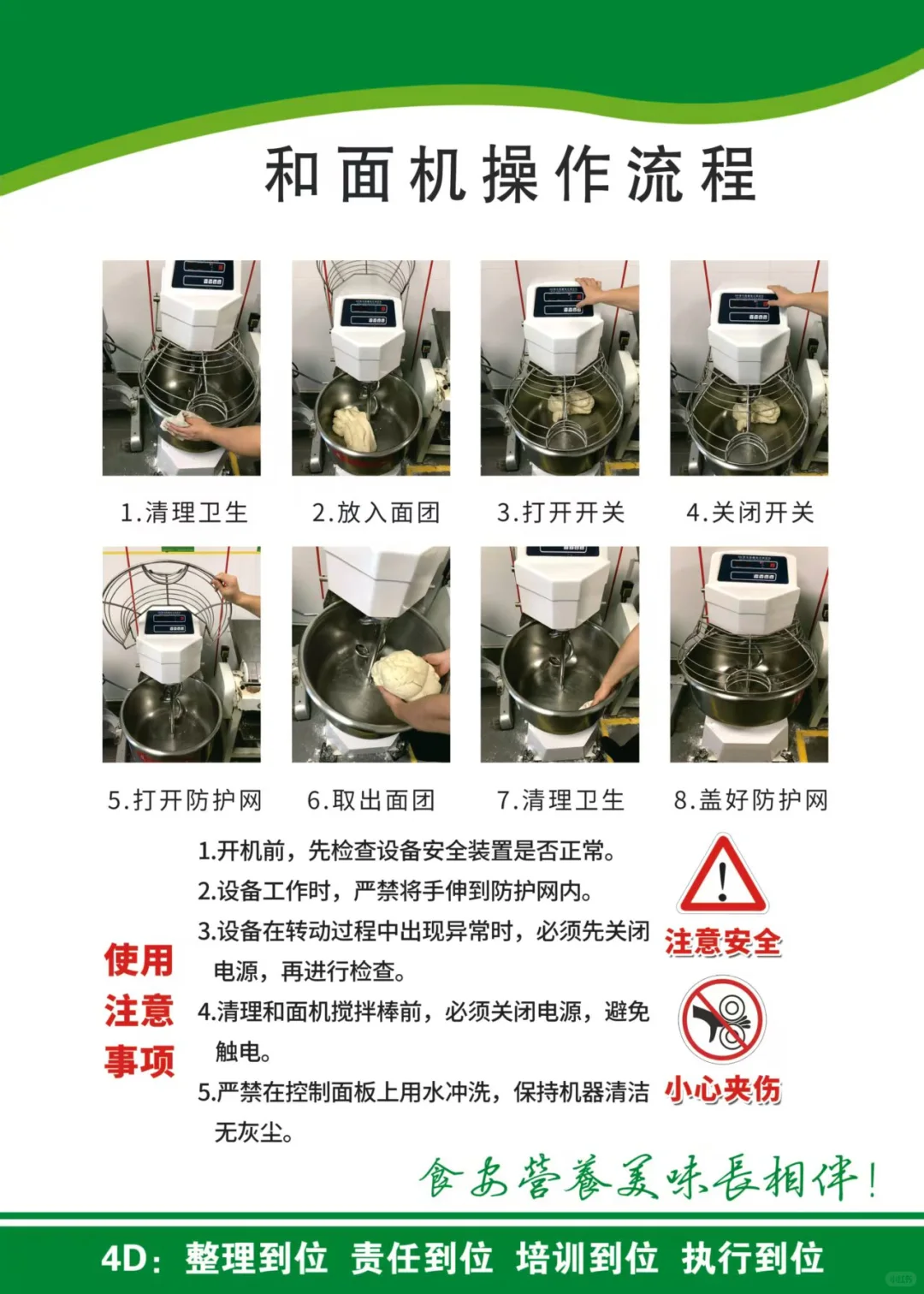 团餐食堂常用机械设备操作流程图