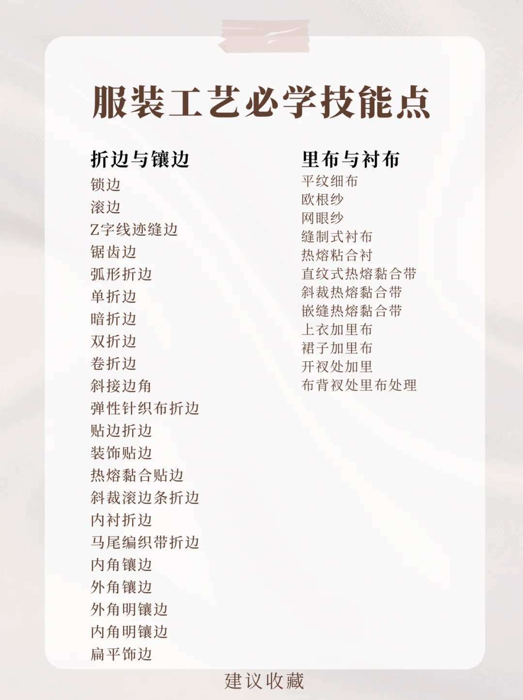 服装工艺系统化学习｜新手不迷路清单?
