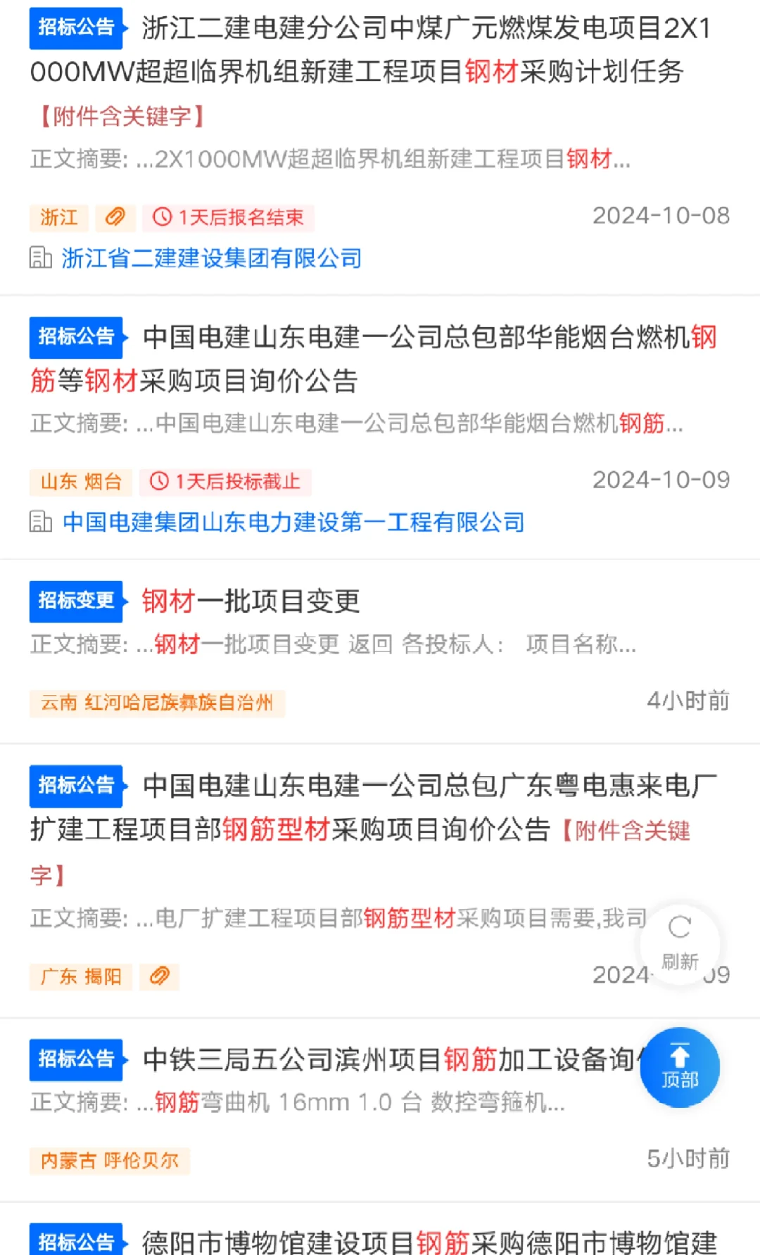 钢材型材 招标采购