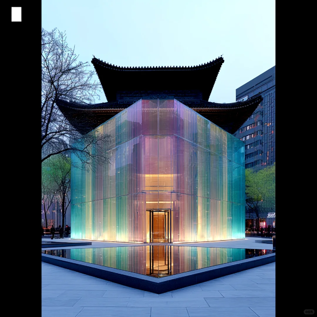 Midjourney|玻璃里的中式殿堂