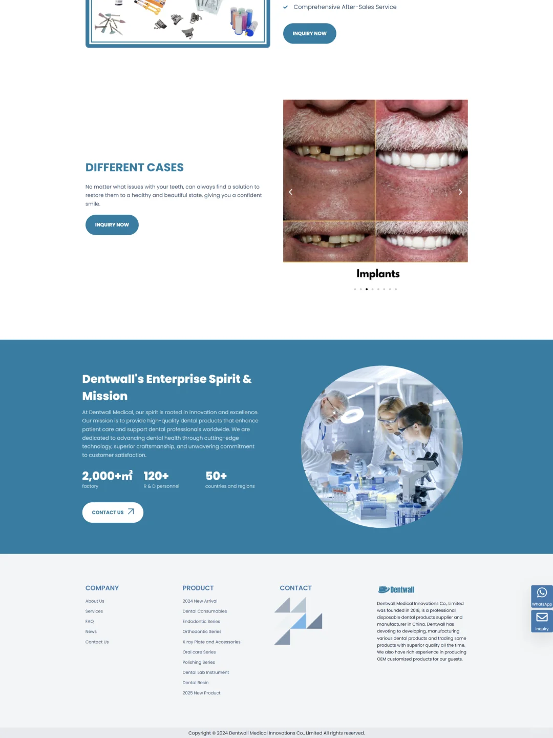 口腔医疗设备与牙科材料外贸独立站搭建案例
