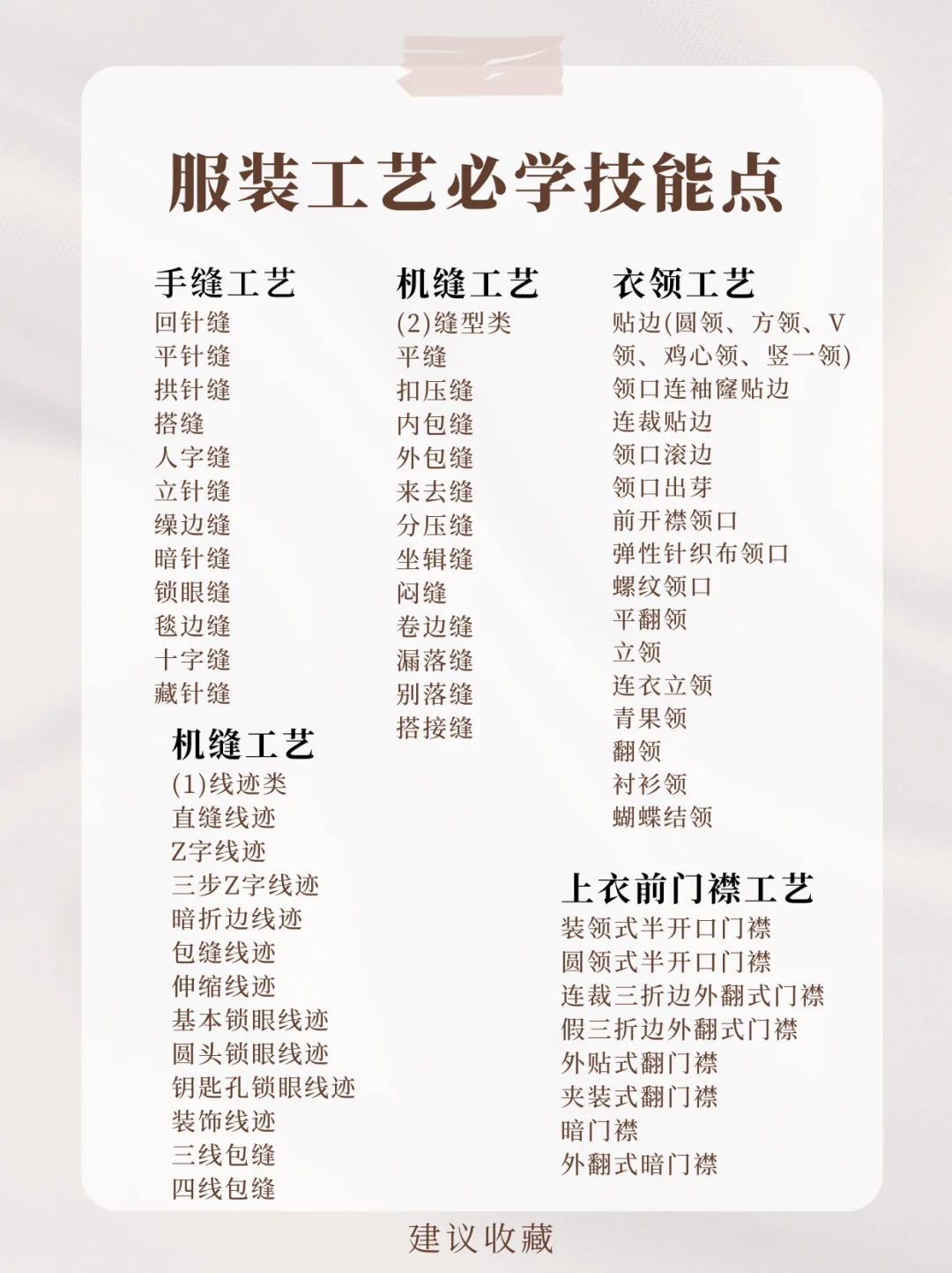 服装工艺系统化学习｜新手不迷路清单?