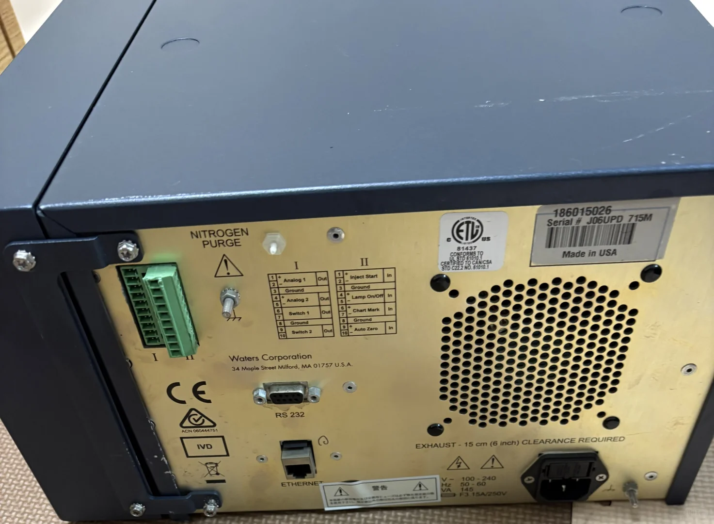 waters 高效液相色谱仪 通电确认