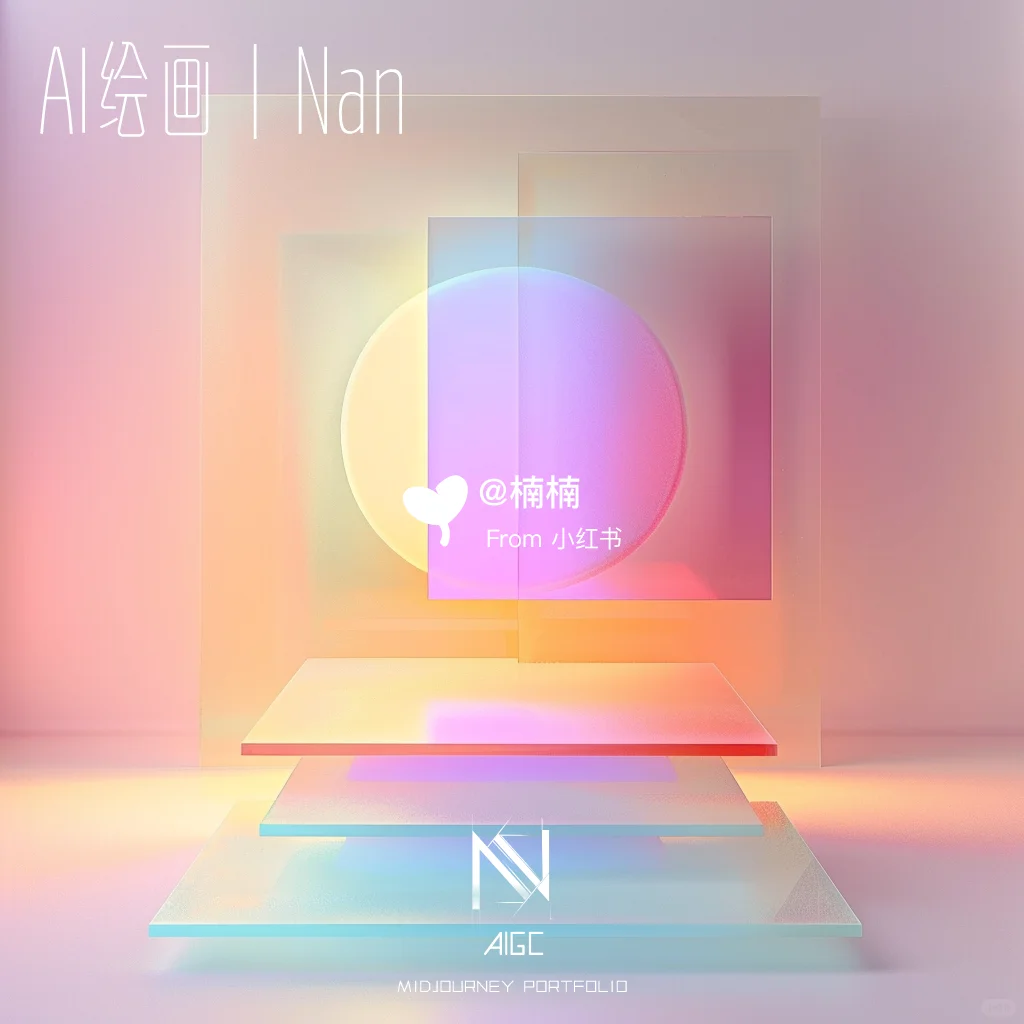 绝美渐变磨砂玻璃 ｜AI绘画