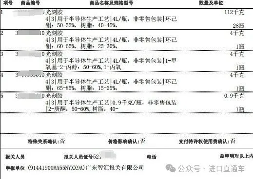 一文读懂进口光刻胶清关所需材料及注意事项