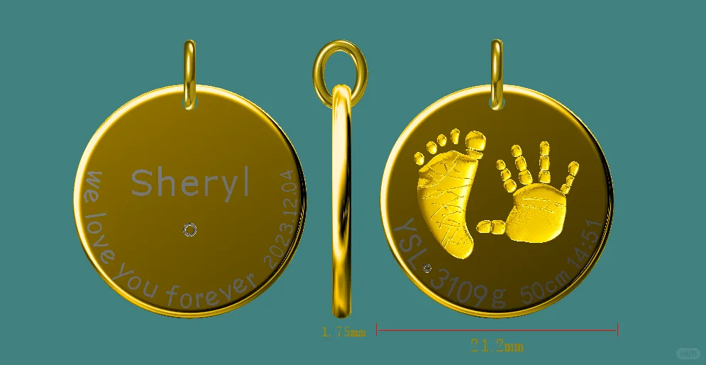 宝宝出生年月日纪念牌 手脚印纪念牌3d