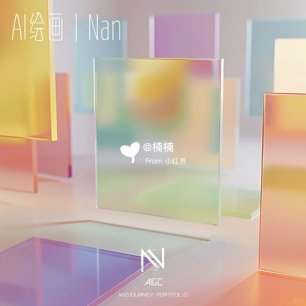 绝美渐变磨砂玻璃 ｜AI绘画