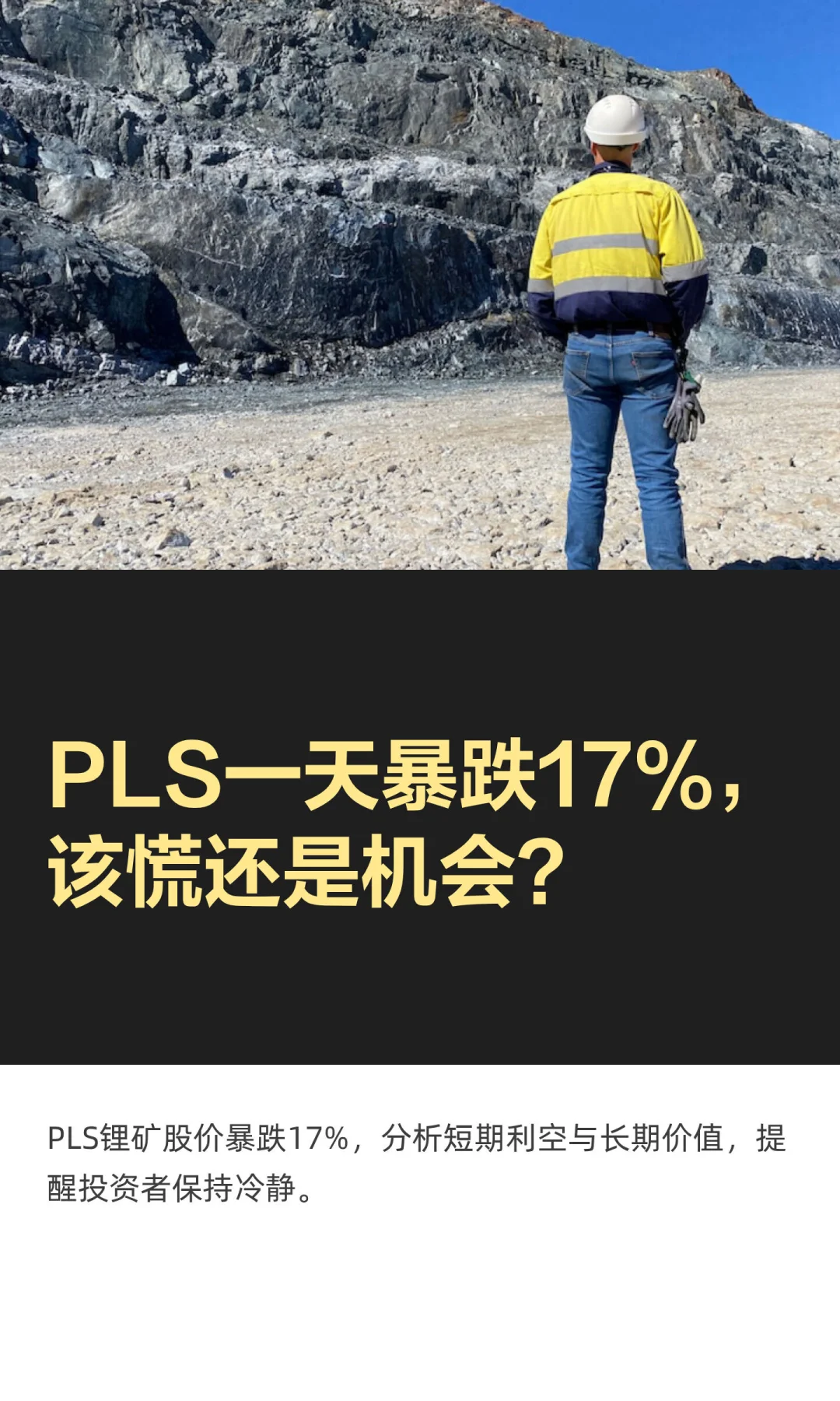 PLS一天暴跌17%，该慌还是机会？