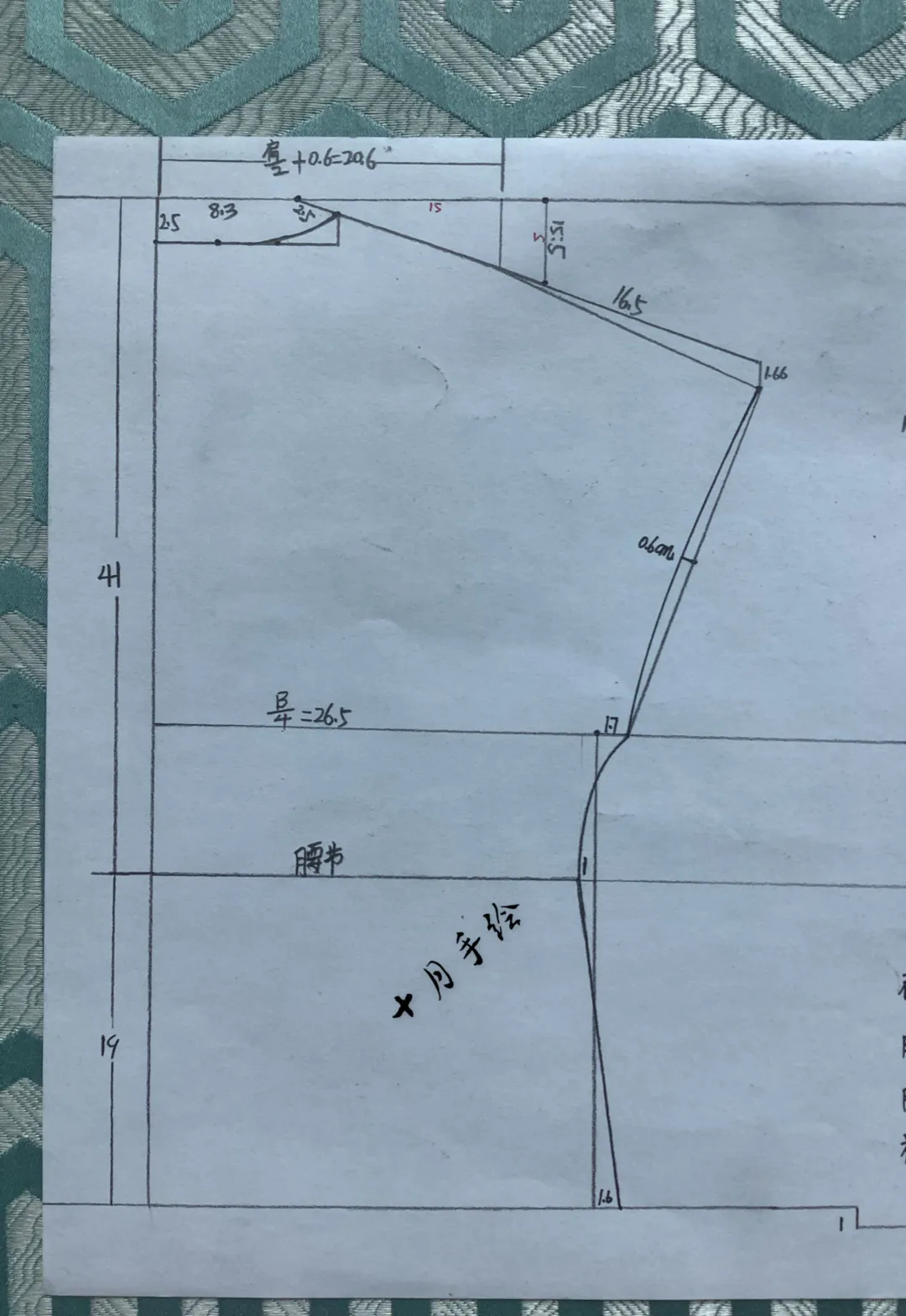 连肩袖小衫裁剪图