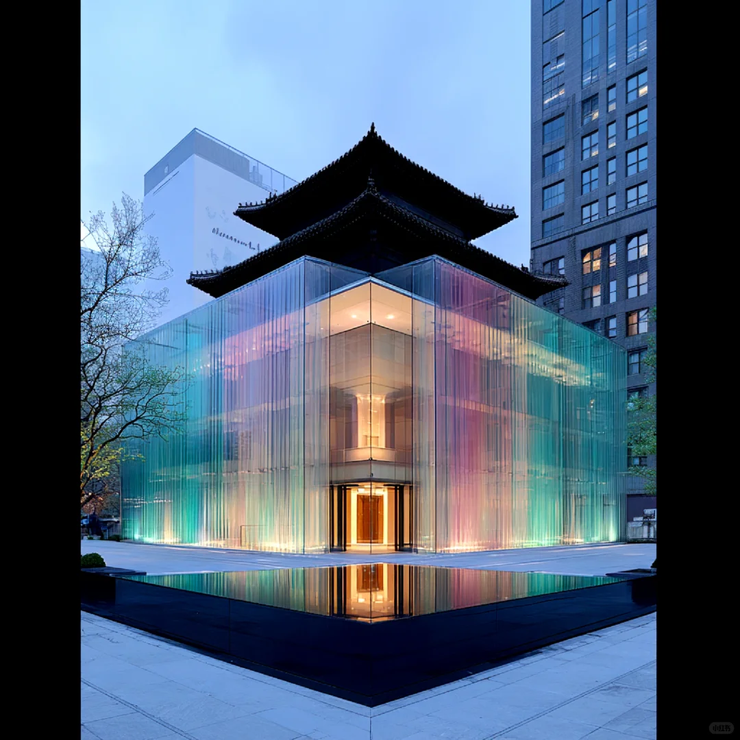 Midjourney|玻璃里的中式殿堂