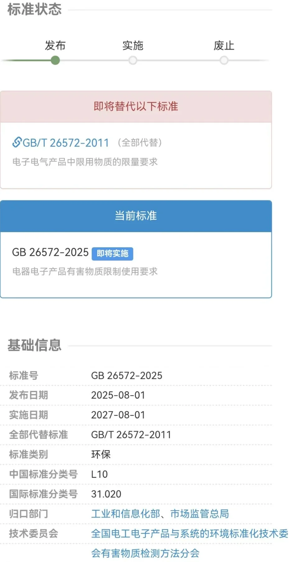 中国ROHS强制标准