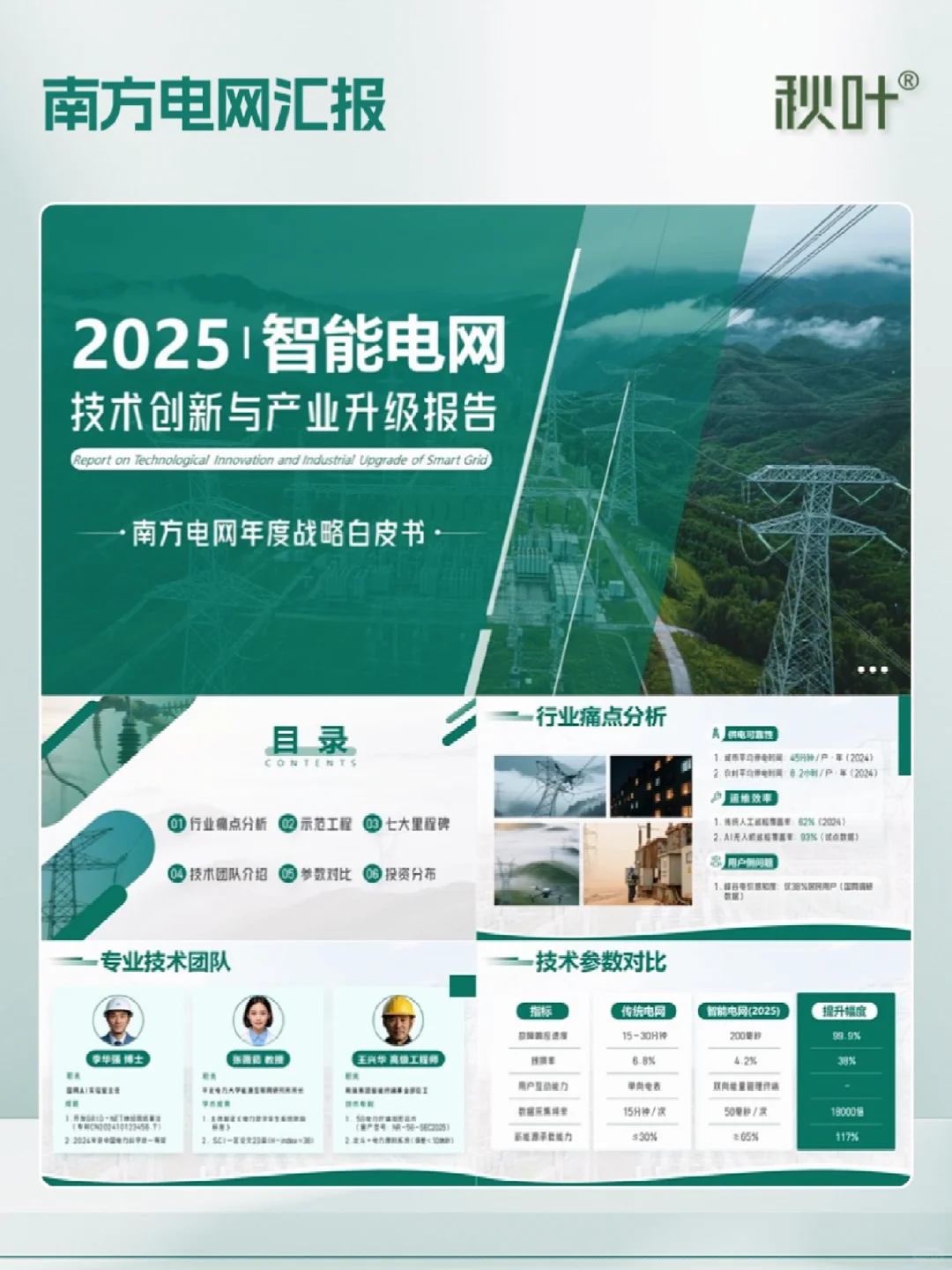 PPT美化｜绿色电网工作汇报PPT，被领导夸了