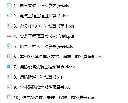 10套建设工程项目预算书