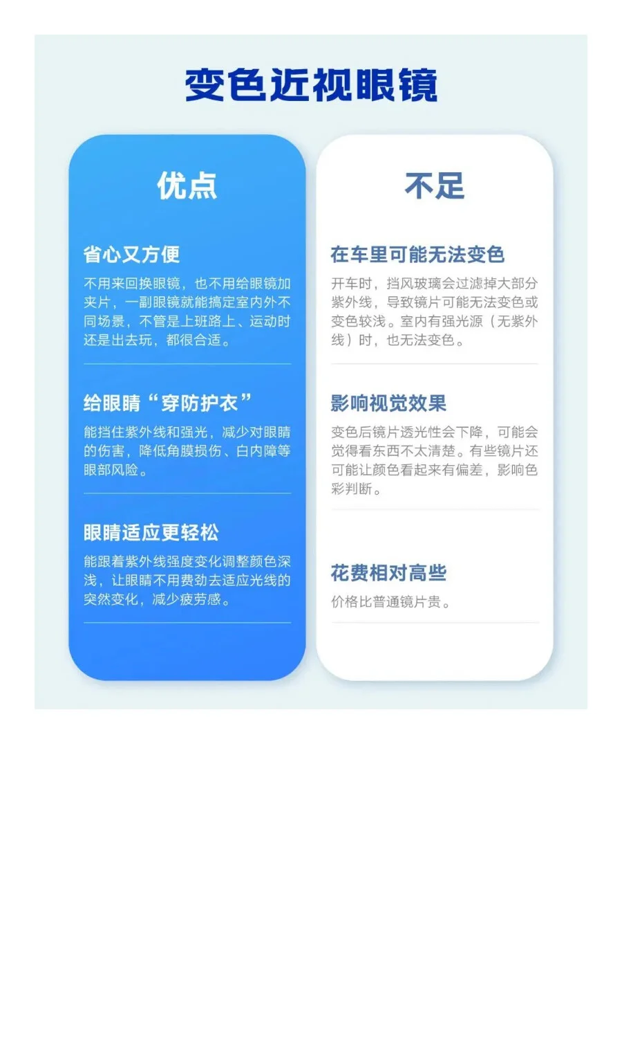 太阳下会变色的近视眼镜，真的好用吗?