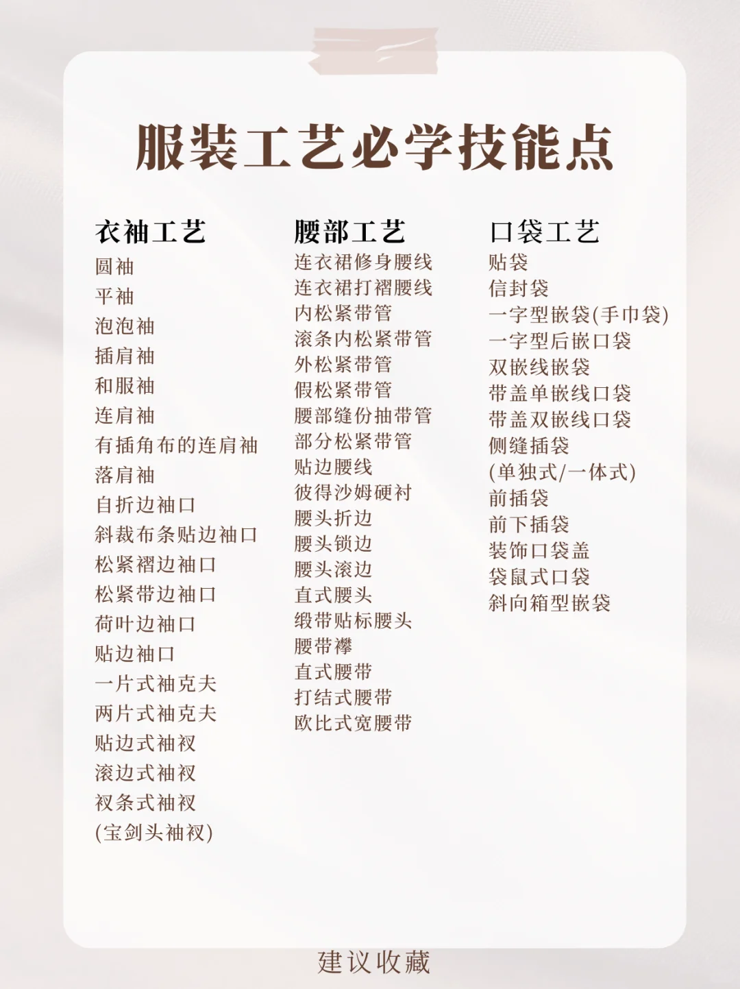 服装工艺系统化学习｜新手不迷路清单?