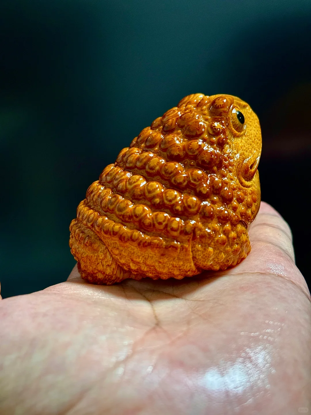 徐锦平竹根雕金蟾