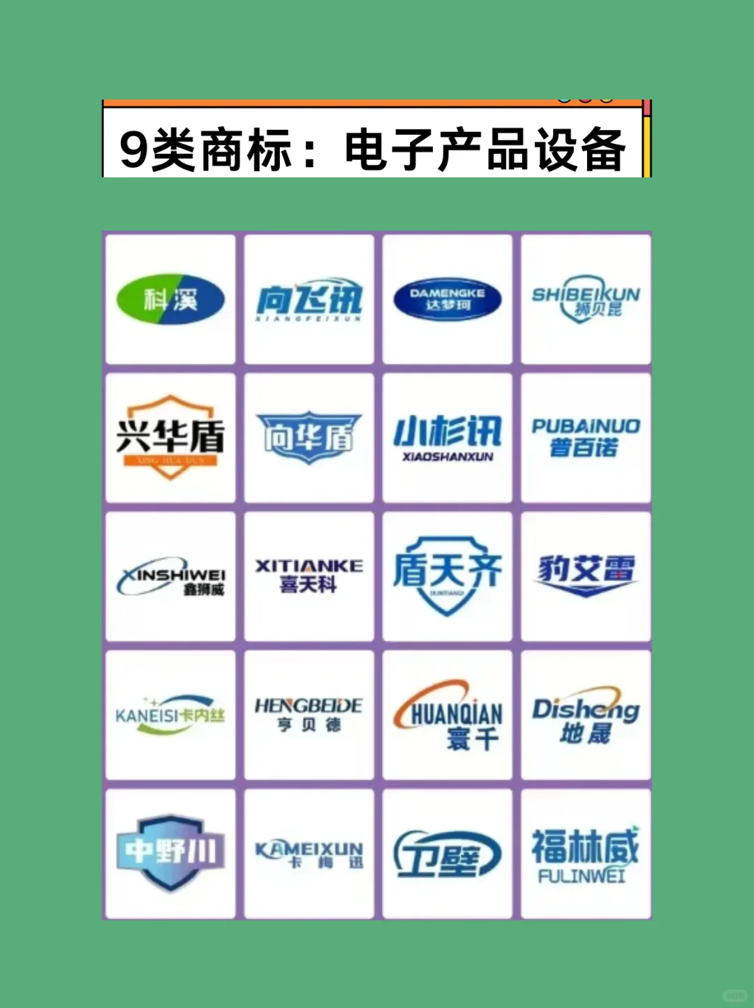 9类商标：科学仪器电子产品设备