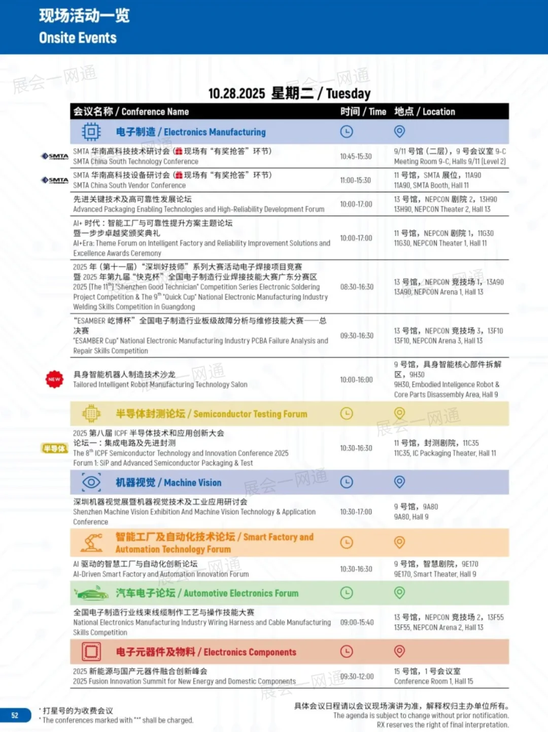 10月28日深圳电子展门票(展商+展位图)