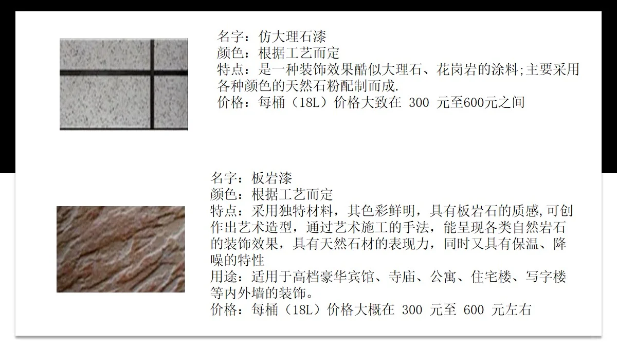 16种室内涂料材料介绍ppt