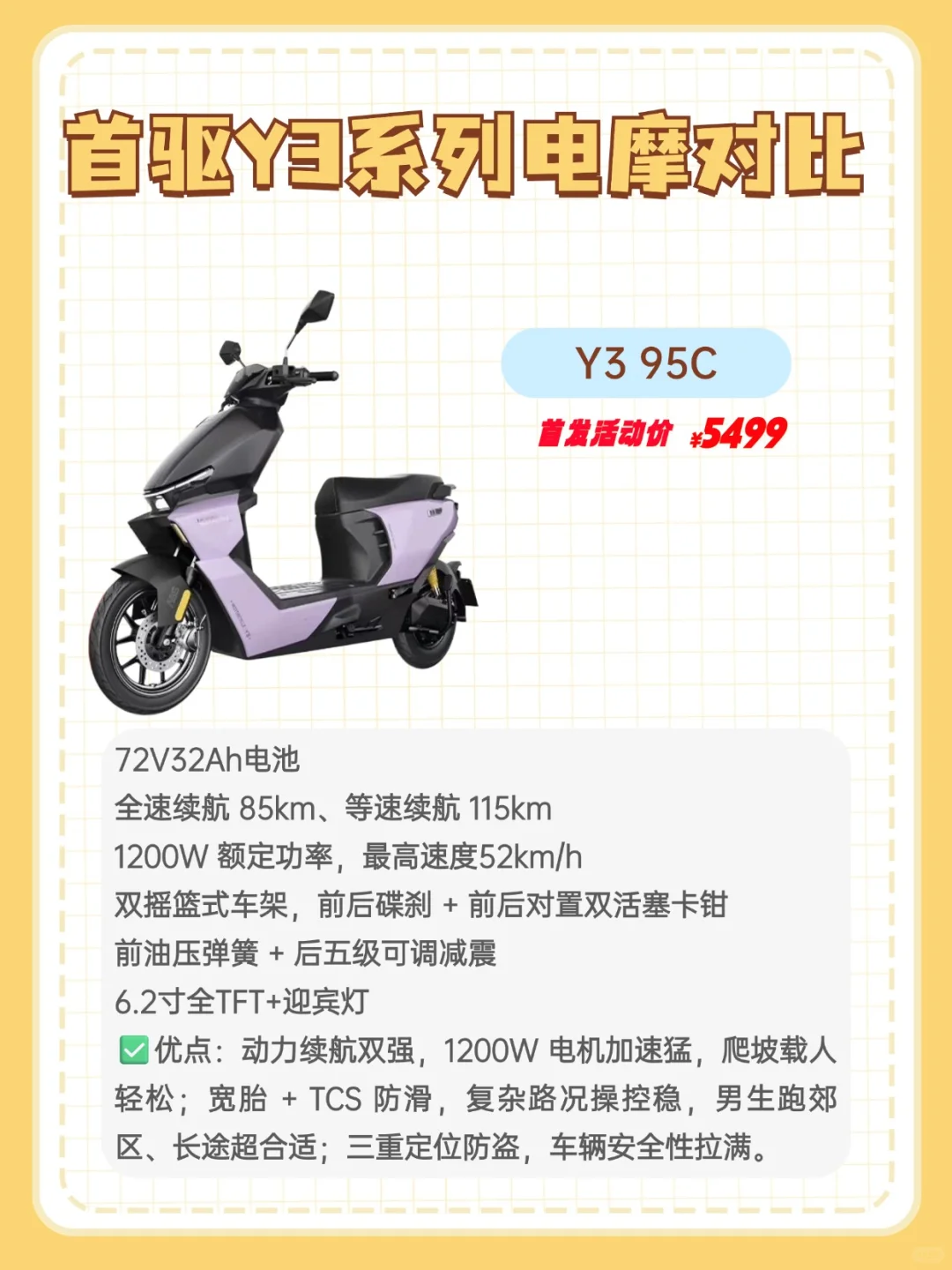 合男生骑行的电摩怎么选?看看首驱Y3‼️