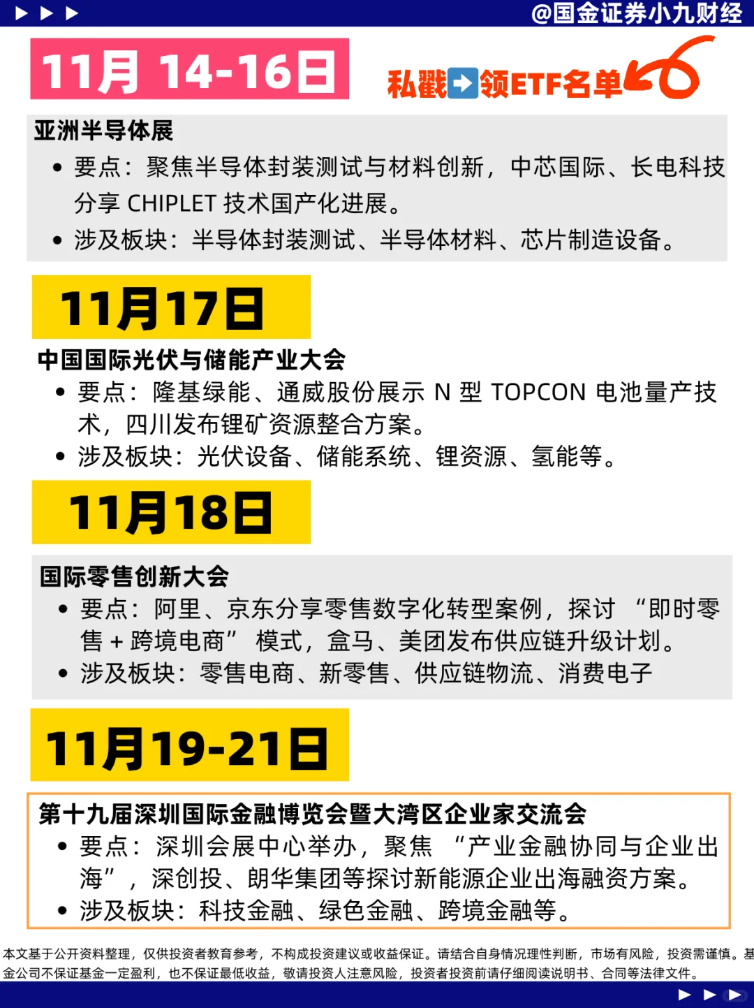 11月重点全梳理!提前布局这些投资机会!