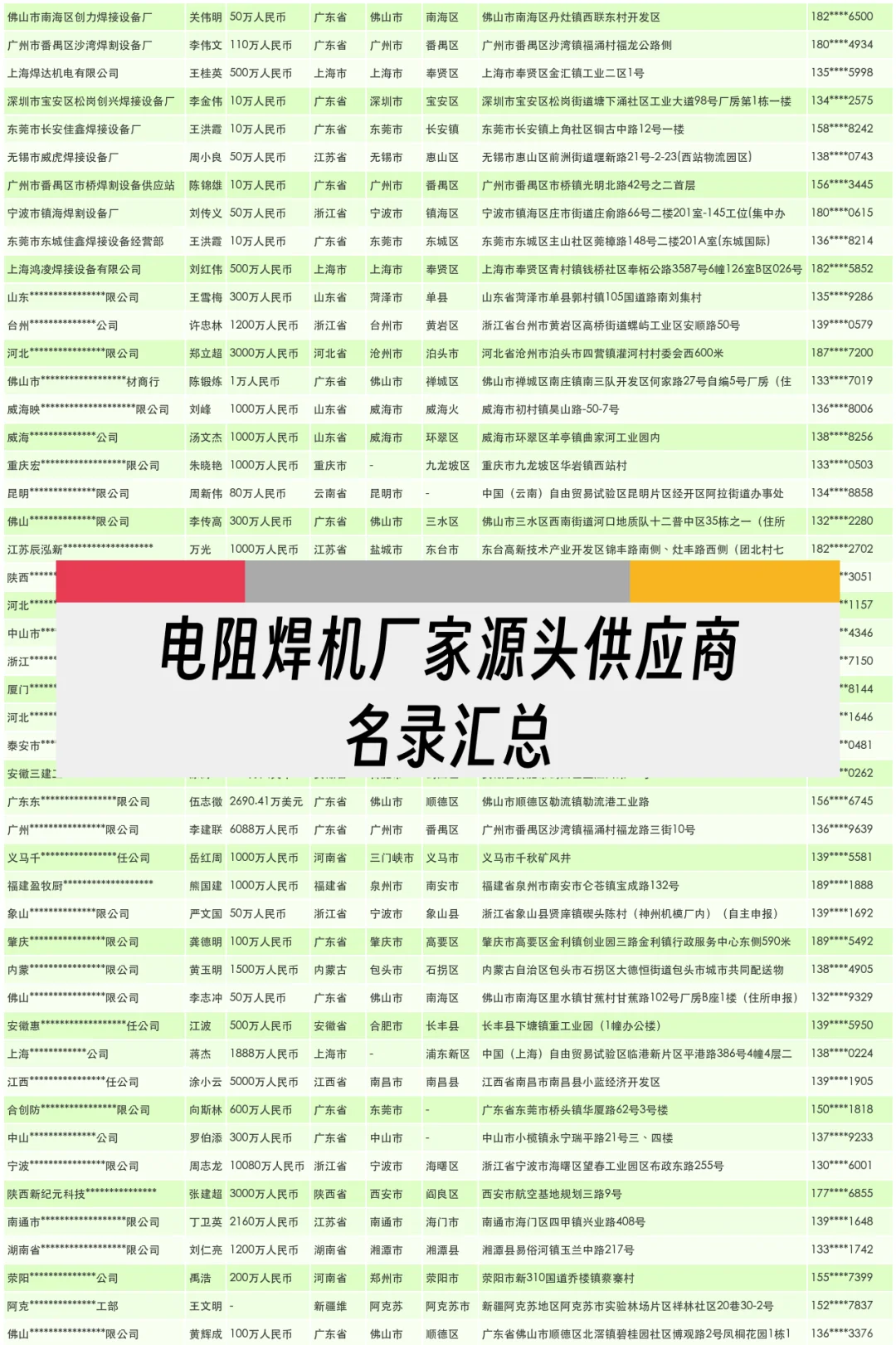 电阻焊机厂家源头供应商名录汇总