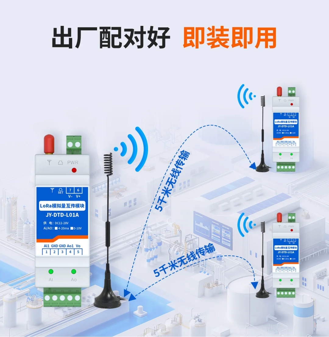4-20ma单向对传模块:5千米免布线通讯