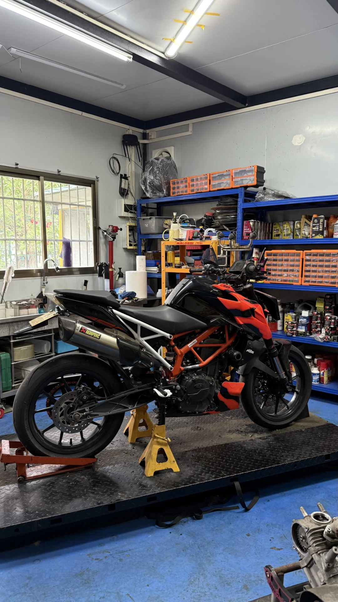 KTM390 Duke 更换OHLINS后避震