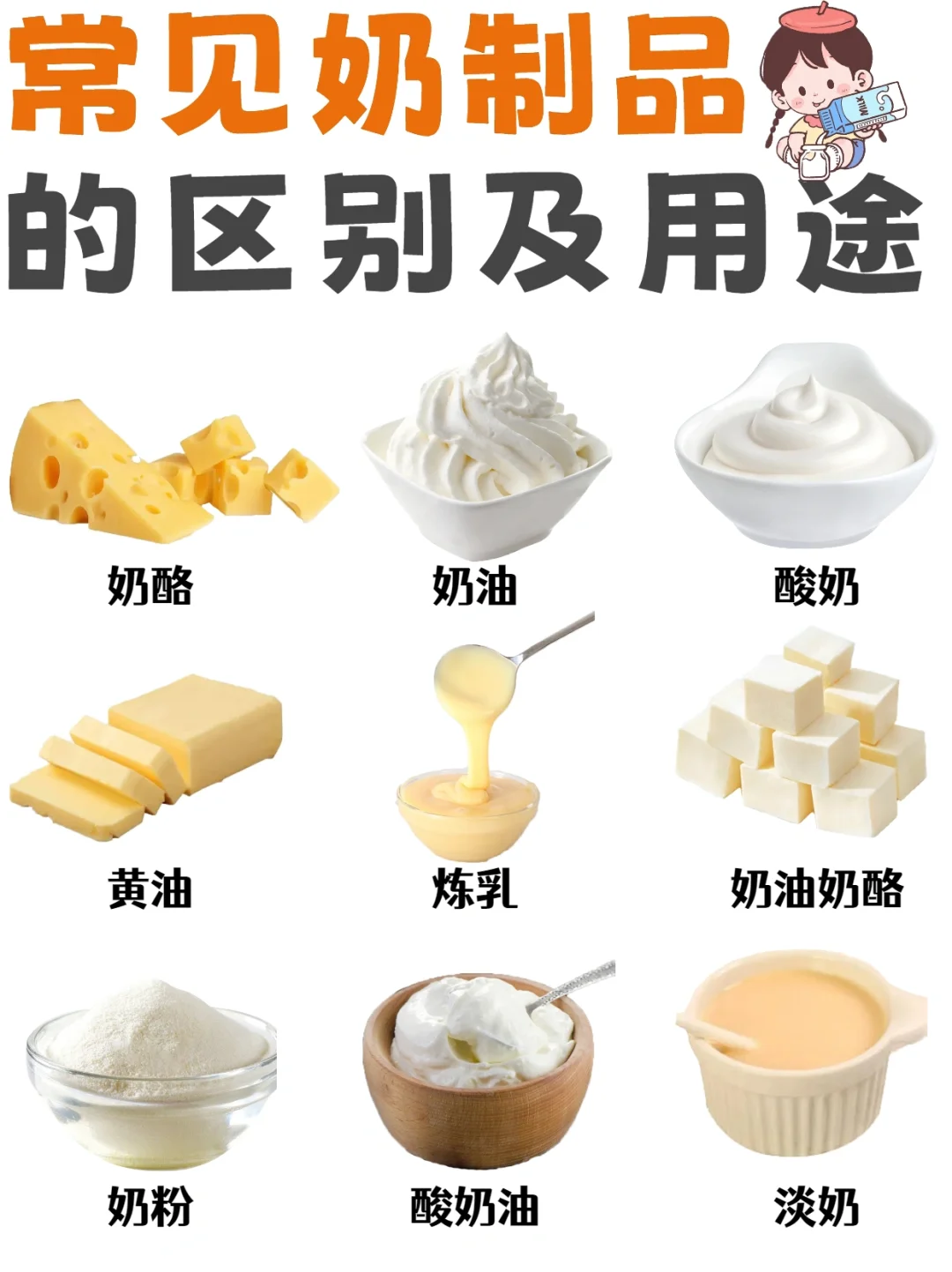 常见奶制品区别及用途?附这么好喝的牛奶