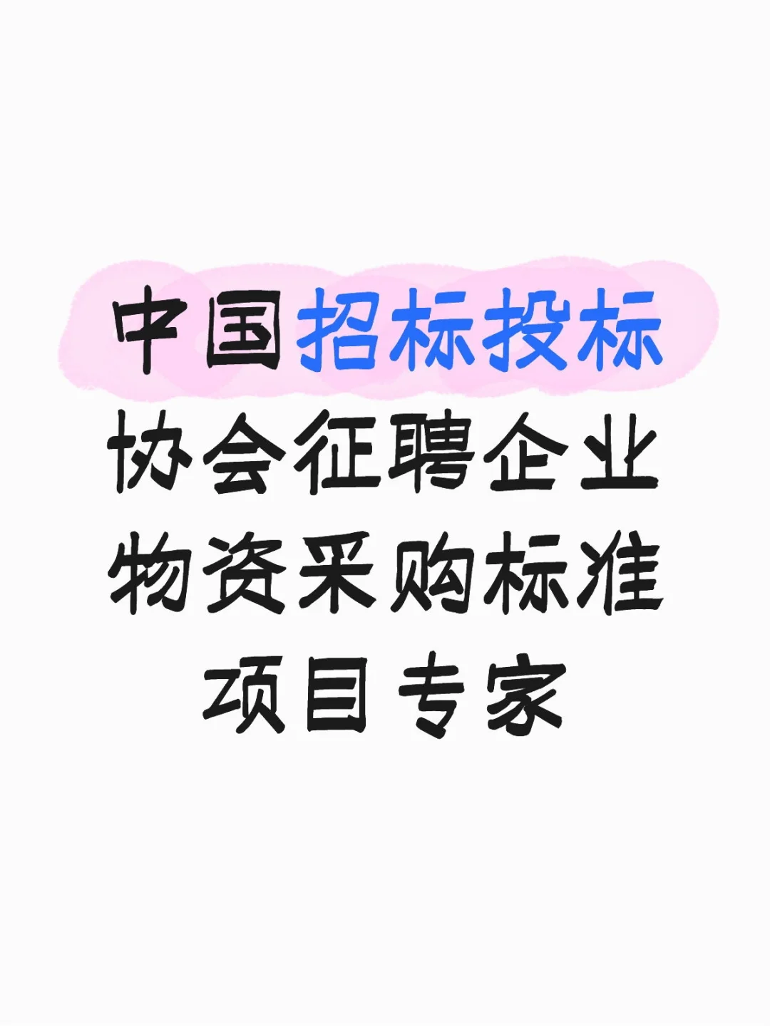 中国招投标协会物资采购标准项目专家