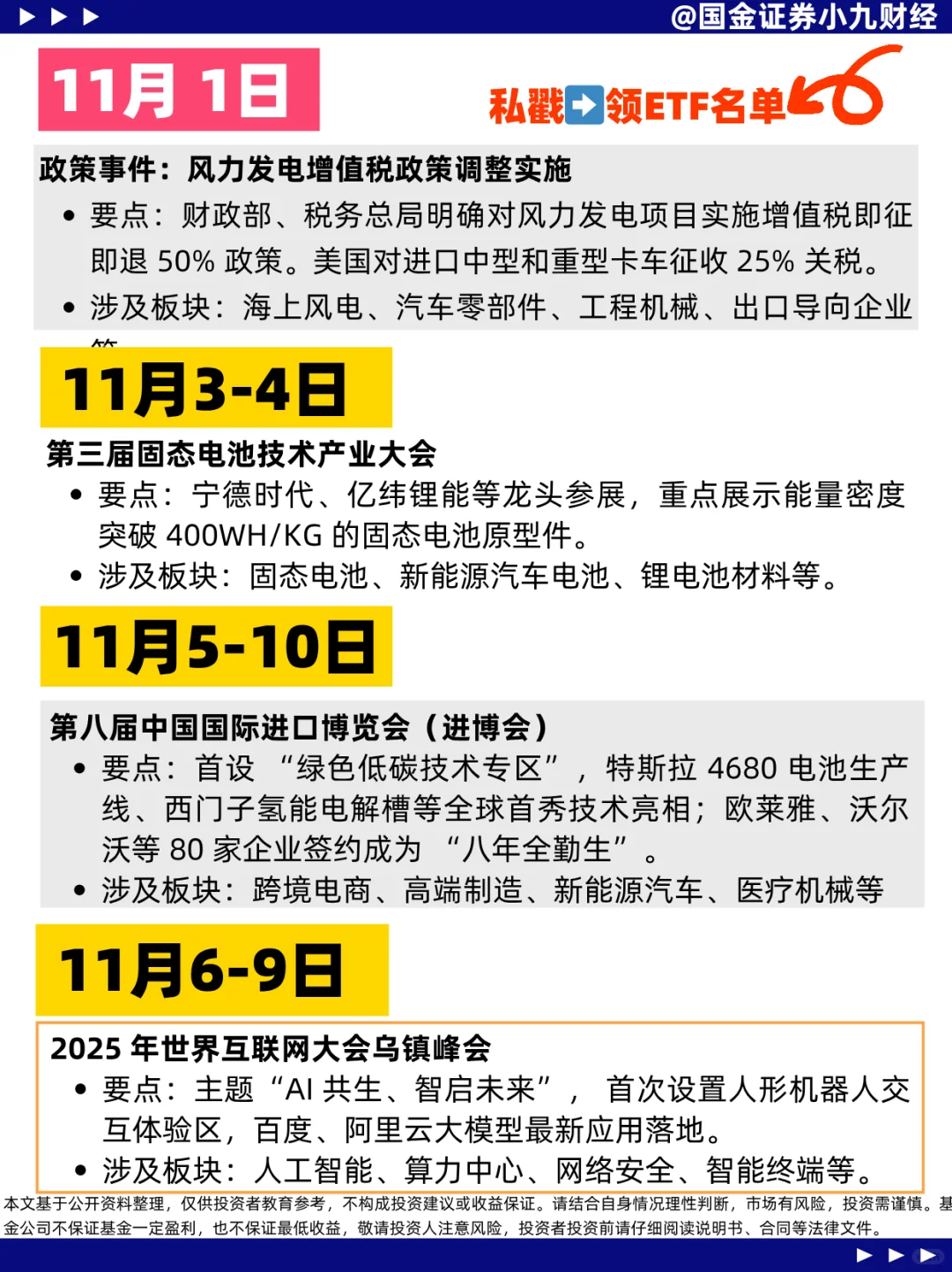 11月重点全梳理!提前布局这些投资机会!