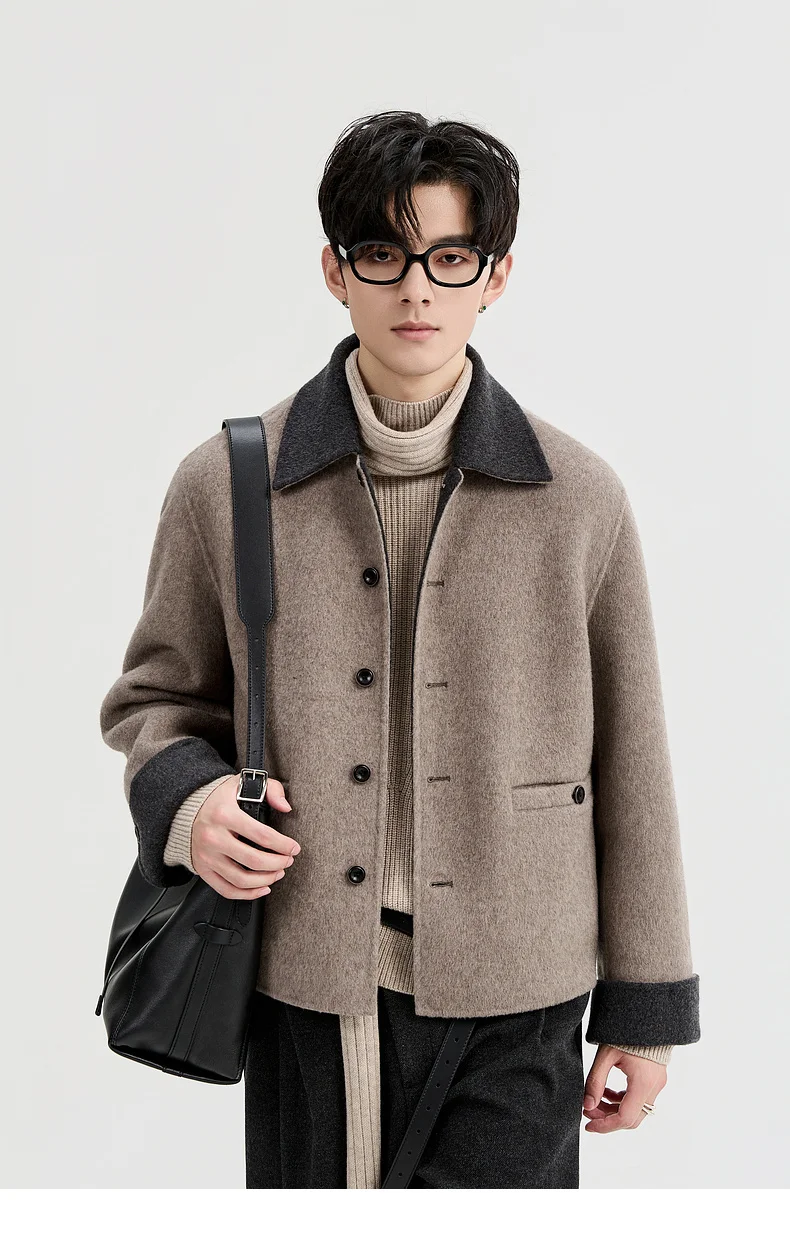 BB 伯爵卓尔 | 撞色拼接双面呢夹克外套