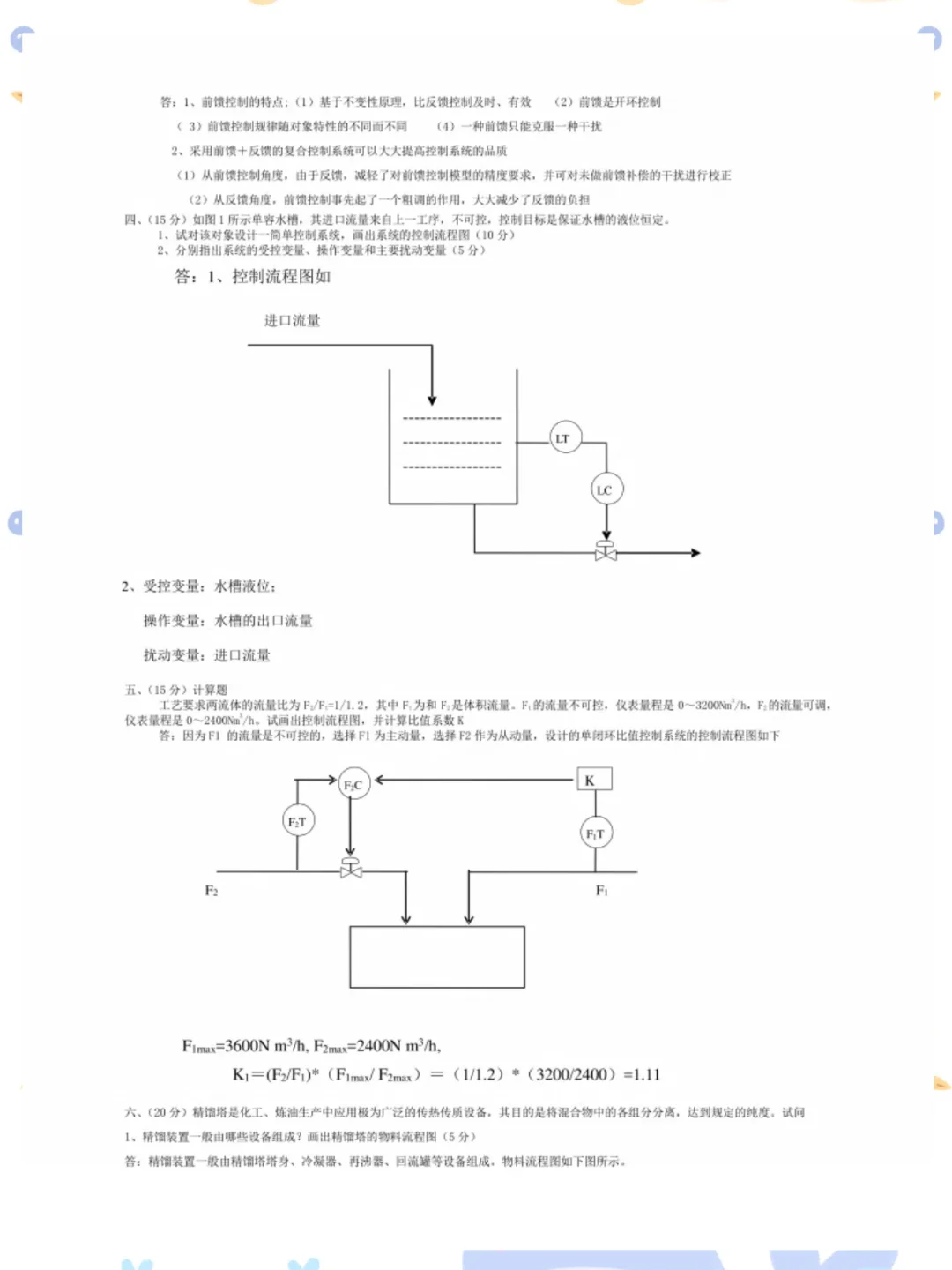 过程控制与自动化仪表 必刷重点笔记及题库