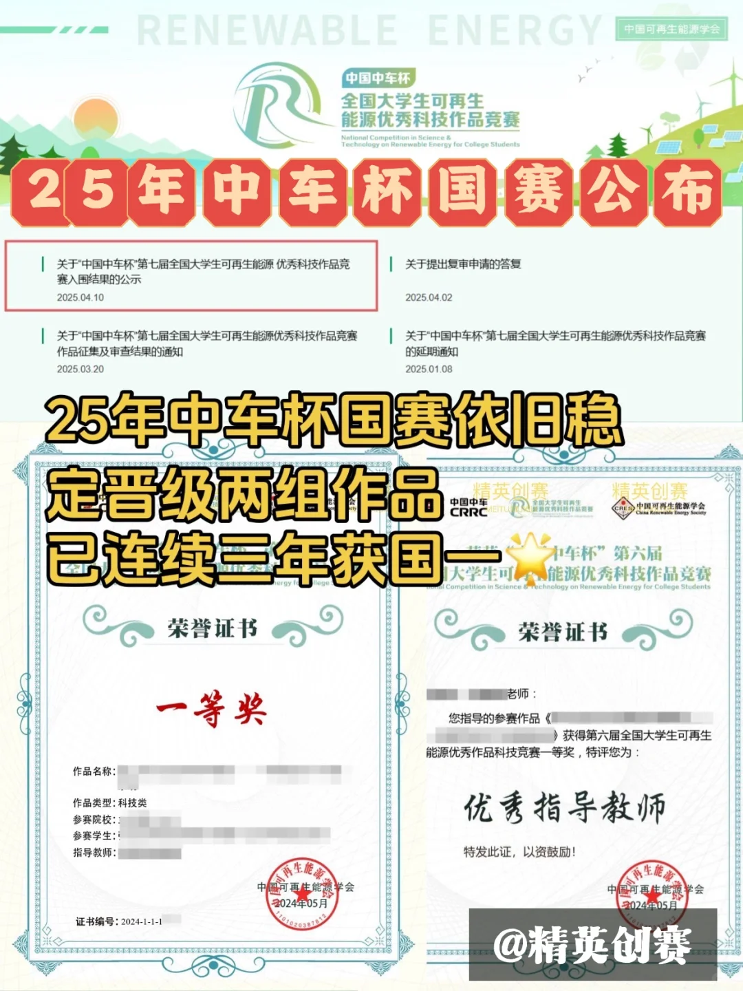 25年中车杯可再生能源优秀作品竞赛已公示!