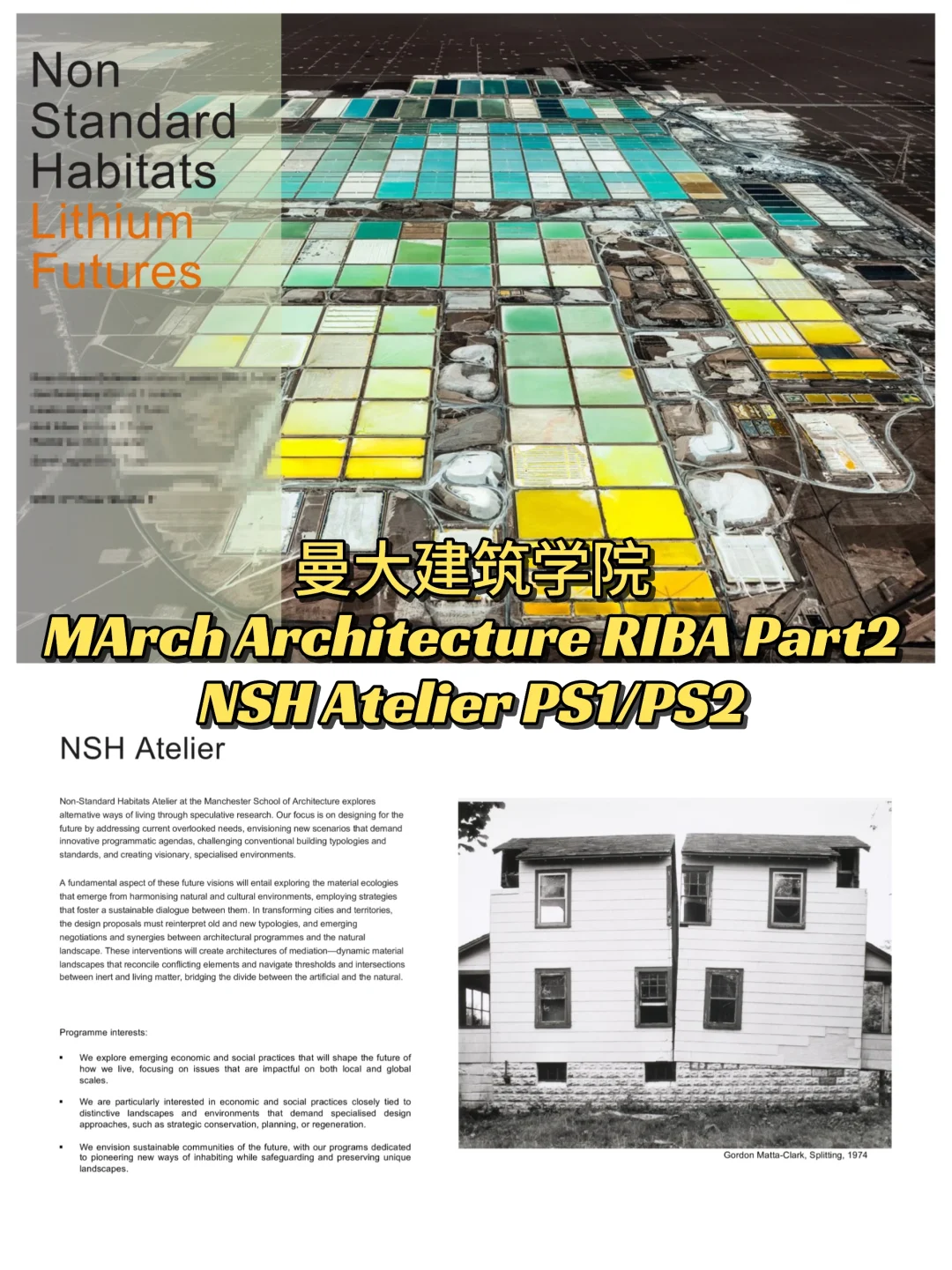 模块解析✨曼大建筑RIBA Part2 NSH Atelier