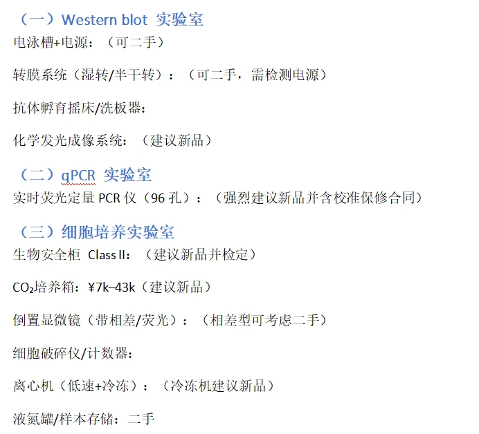 二手实验仪器设备求购