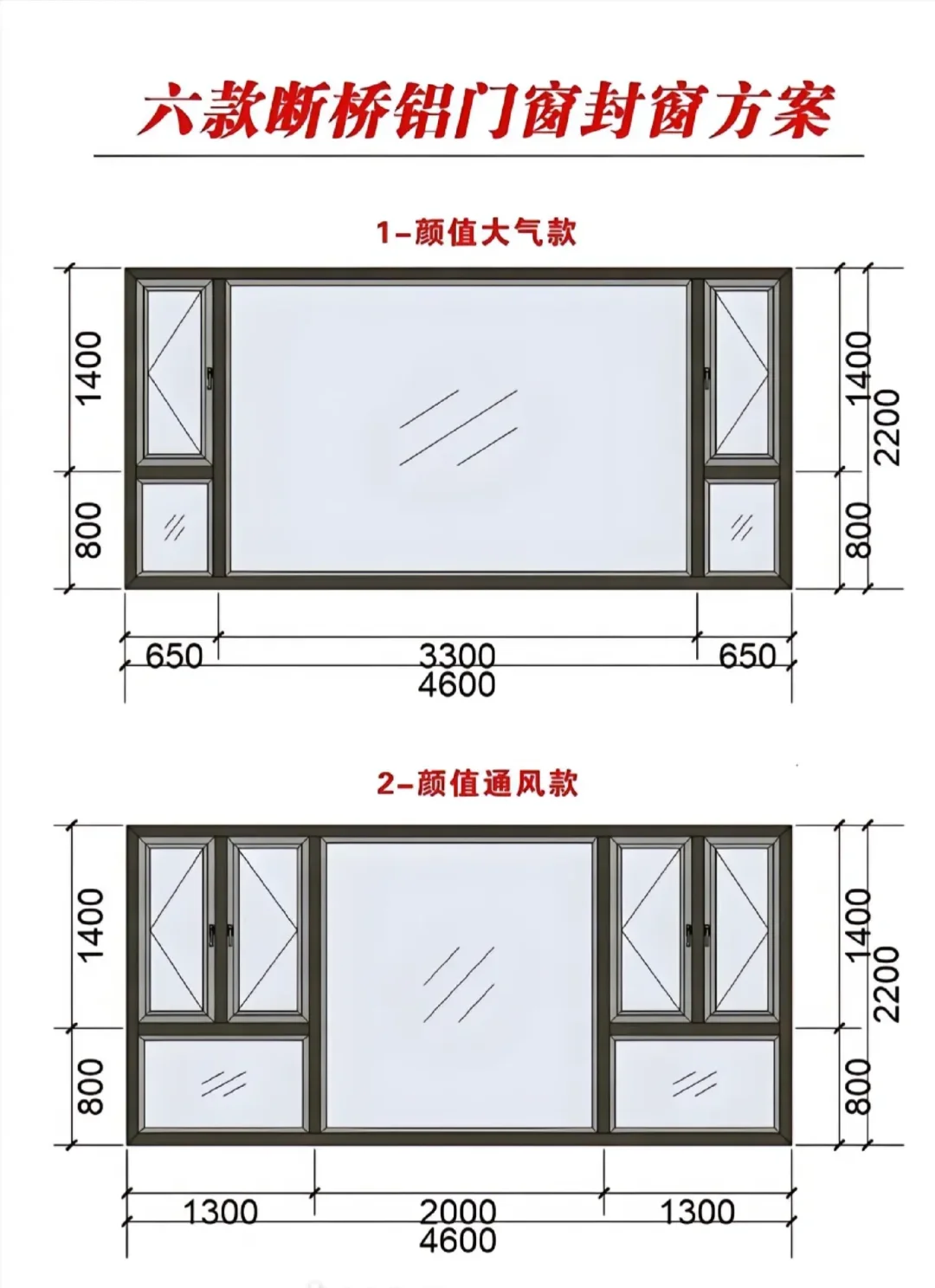 常见的六款断桥铝封窗方案