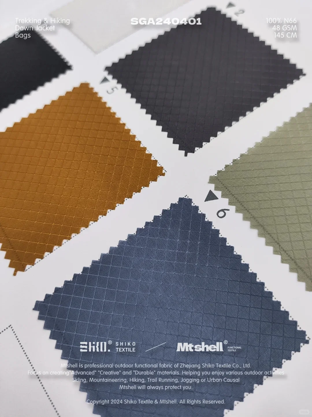 新品N66菱形格防水防绒耐磨轻量羽绒服面料