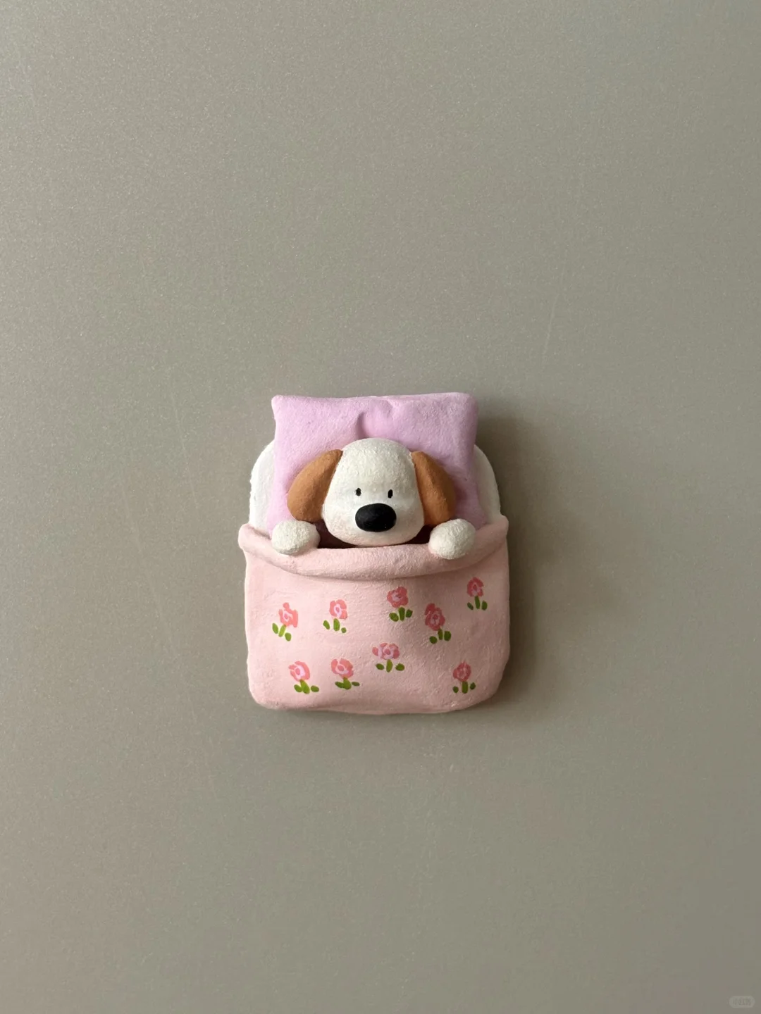 ?石塑粘土冰箱贴?小狗晚安啦?