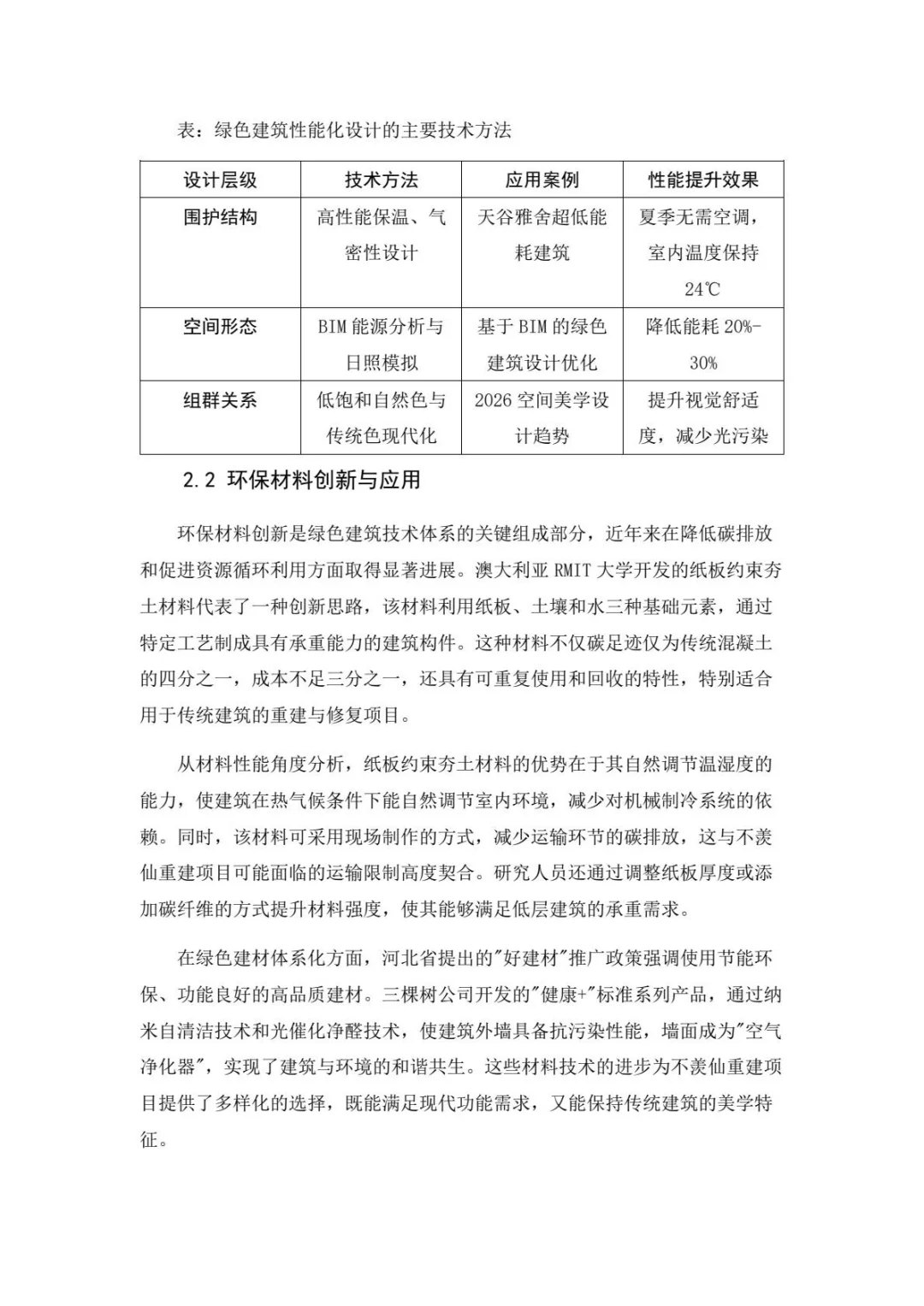 墨山道论文：绿色建筑技术在不羡仙重建设计