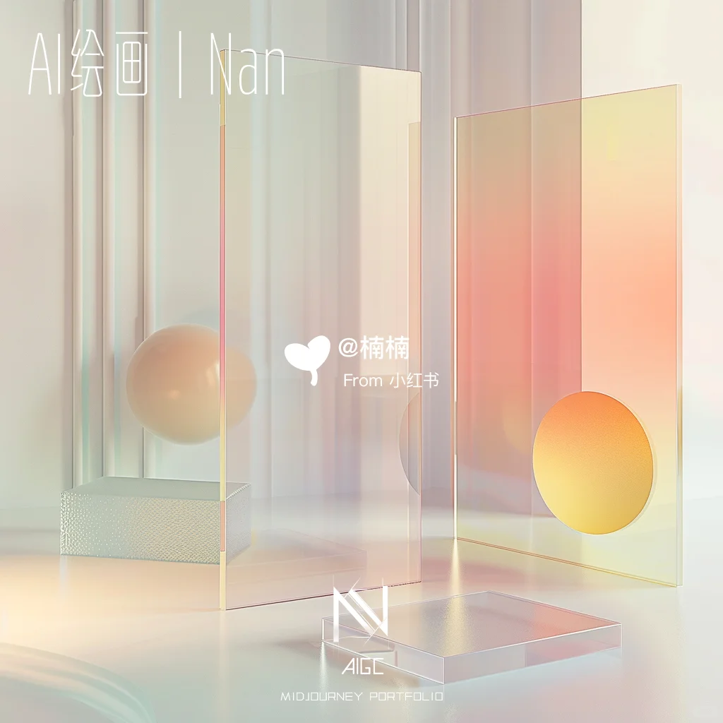 绝美渐变磨砂玻璃 ｜AI绘画