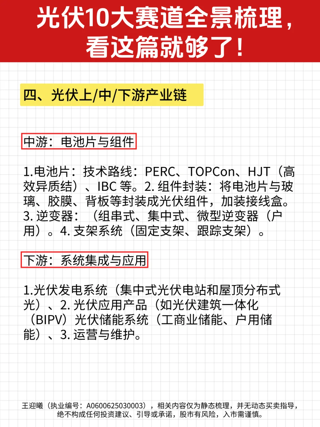 一篇吃透：光伏10大核心赛道和龙头企业