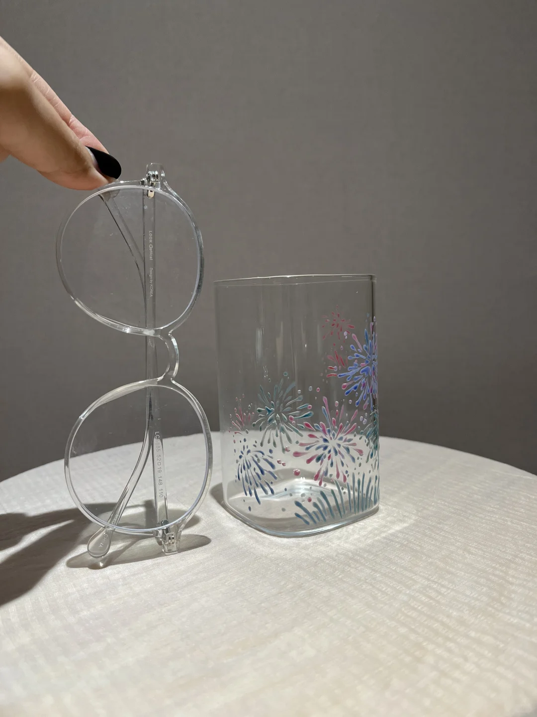 啊啊玻璃杯上有岁温度变色的烟花盛开